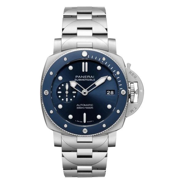 Pre Owned Panerai Submersible Blu Notte Blue Dial Steel Mens Watch Pam022068 Koerbers Fine Jewelry Inc New Albany, IN