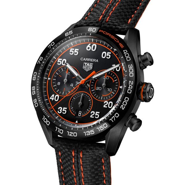Pre Owned TAG Heuer CARRERA Chronograph X Porsche Orange Racing Special Edition Watch Image 2 Koerbers Fine Jewelry Inc New Albany, IN