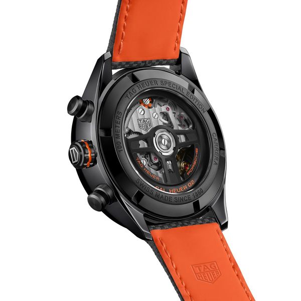 Pre Owned TAG Heuer CARRERA Chronograph X Porsche Orange Racing Special Edition Watch Image 3 Koerbers Fine Jewelry Inc New Albany, IN