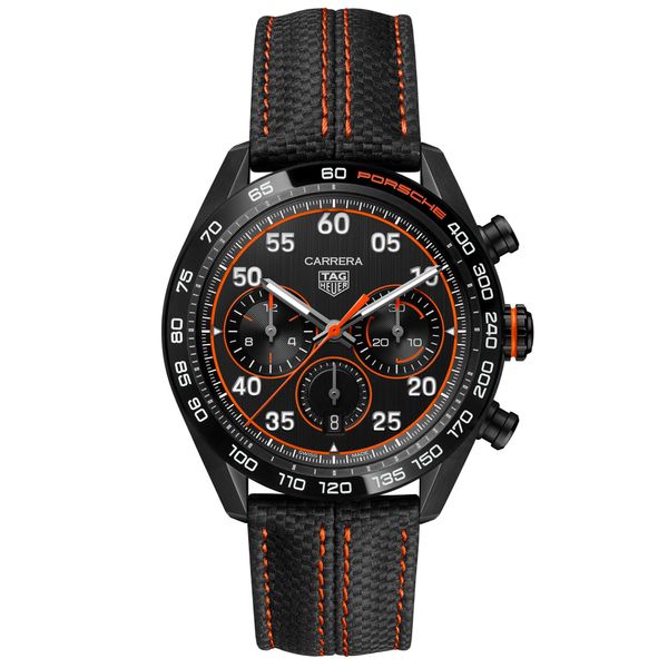 Pre Owned TAG Heuer CARRERA Chronograph X Porsche Orange Racing Special Edition Watch Koerbers Fine Jewelry Inc New Albany, IN