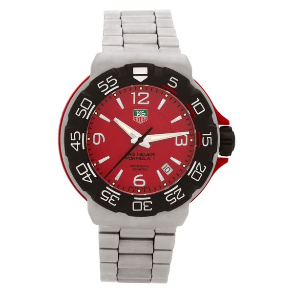 Pre Owned Tag Heuer Red Dial Stainless Steel Watch Ref WAC1113-0 Koerbers Fine Jewelry Inc New Albany, IN