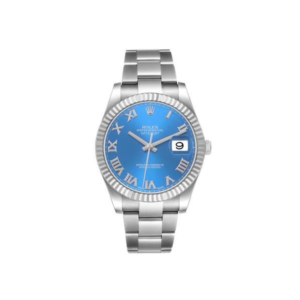 PreOwned Rolex Datejust II 41 Steel White Gold Blue Dial Mens Watch 116334 Koerbers Fine Jewelry Inc New Albany, IN