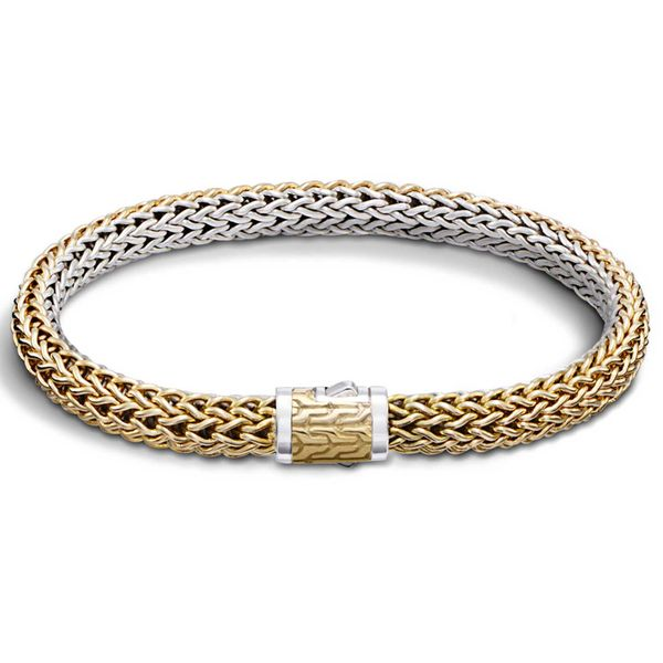 Sterling Silver and 18K Bonded Yellow Gold Classic Chain 5mm Reversible Bracelet Koerbers Fine Jewelry Inc New Albany, IN