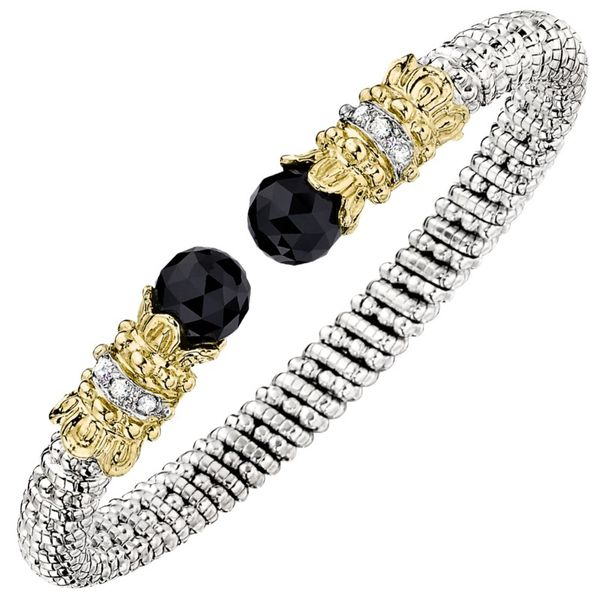14K Yellow Gold & Sterling Silver 6mm Black Onyx Bracelet Koerbers Fine Jewelry Inc New Albany, IN