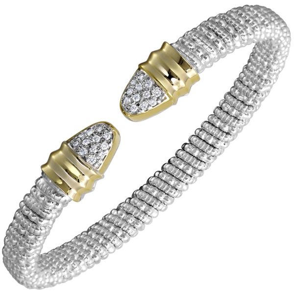 14K Yellow Gold & Sterling Silver Diamond Cuff Bracelet Koerbers Fine Jewelry Inc New Albany, IN