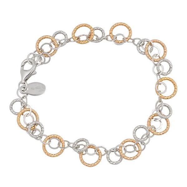 Sterling Silver Bracelet with Rose Plated Sparkle Ring Koerbers Fine Jewelry Inc New Albany, IN