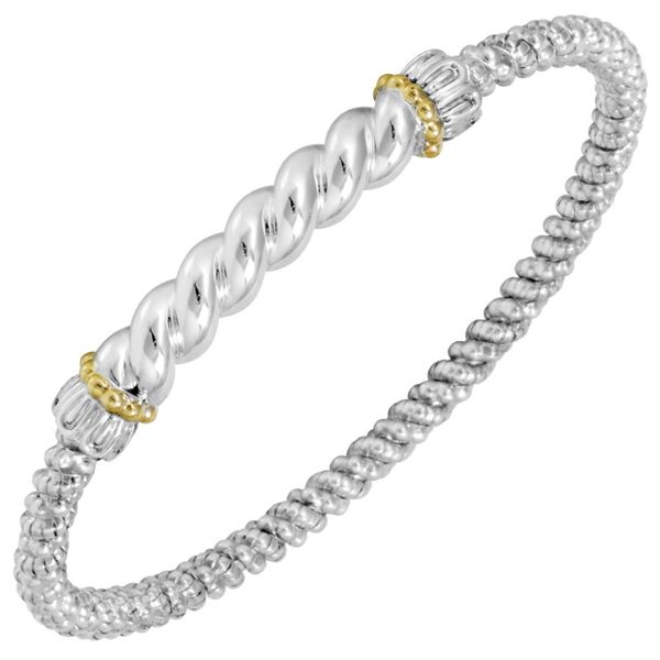 14K Yellow Gold & Sterling Silver Closed Cuff Bracelet Koerbers Fine Jewelry Inc New Albany, IN
