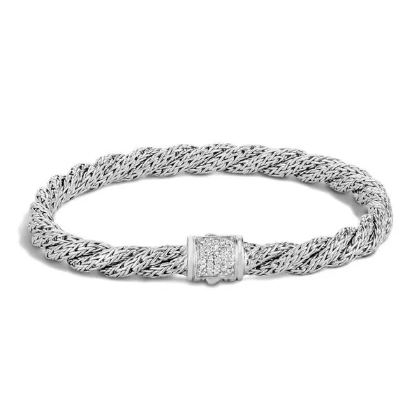 Sterling Silver Twisted Chain Bracelet with Diamonds Koerbers Fine Jewelry Inc New Albany, IN