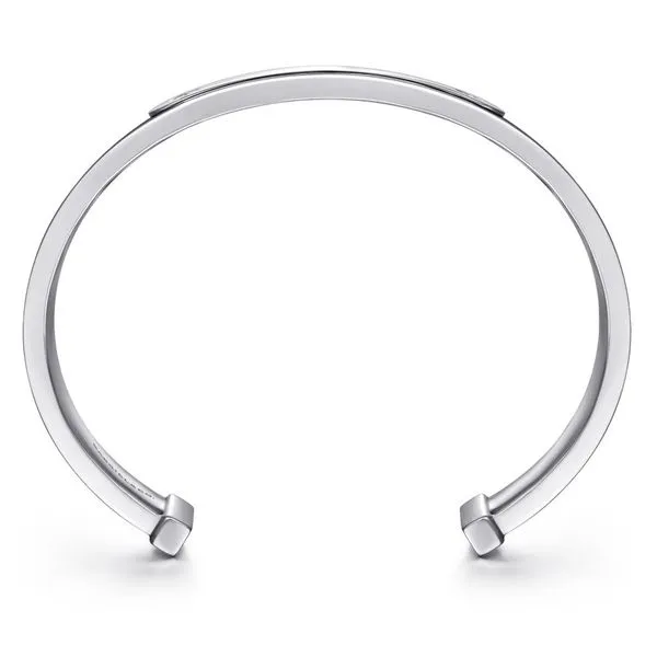 Sterling Silver and Leather Open ID Bracelet Image 3 Koerbers Fine Jewelry Inc New Albany, IN
