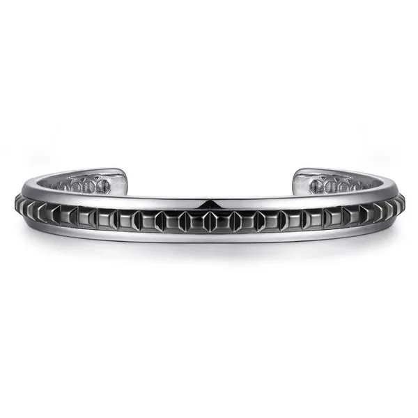 Sterling Silver Open Cuff Bracelet with Black Grommets Koerbers Fine Jewelry Inc New Albany, IN