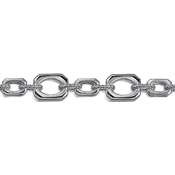 925 Sterling Silver Bujukan And Elongated Octagon Link Chain Bracelet Image 2 Koerbers Fine Jewelry Inc New Albany, IN