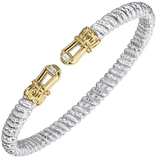 Sterling Silver and 14K Yellow Gold Open Cuff Diamond Bracelet Koerbers Fine Jewelry Inc New Albany, IN
