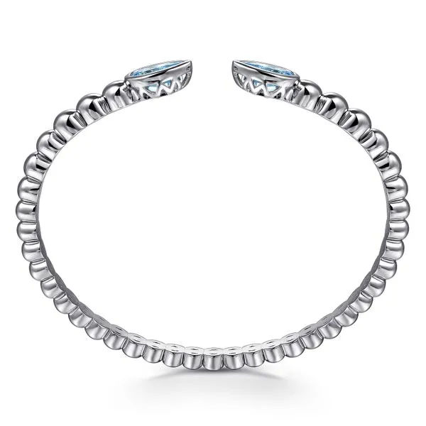 925 Sterling Silver Bujukan and Pear Shape Blue Topaz Split Bangle Bracelet Image 3 Koerbers Fine Jewelry Inc New Albany, IN