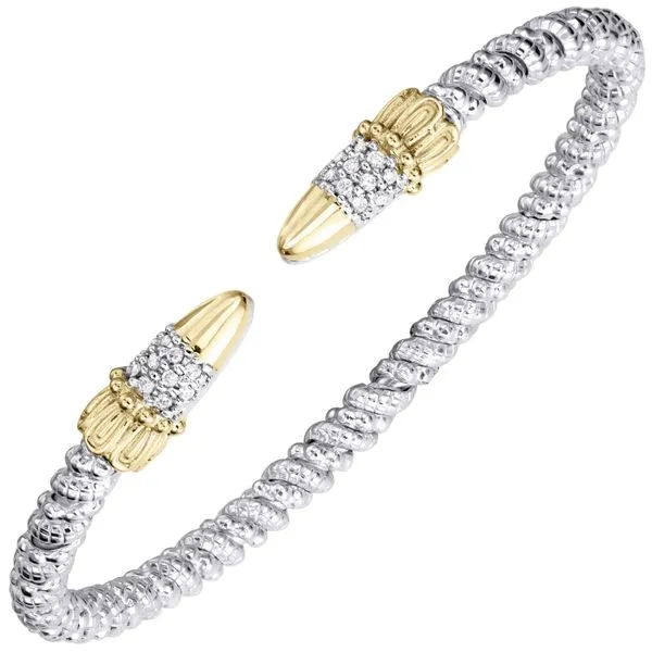 Sterling Silver and 14K Yellow Gold Open Cuff Diamond Bracelet Koerbers Fine Jewelry Inc New Albany, IN