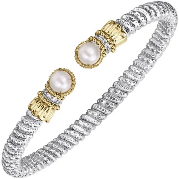 Sterling Silver and 14K Yellow Gold Pearl Bangle Bracelet Koerbers Fine Jewelry Inc New Albany, IN