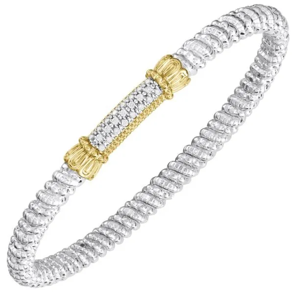 14K Yellow Gold & Sterling Silver Closed Cuff Diamond Bracelet Koerbers Fine Jewelry Inc New Albany, IN