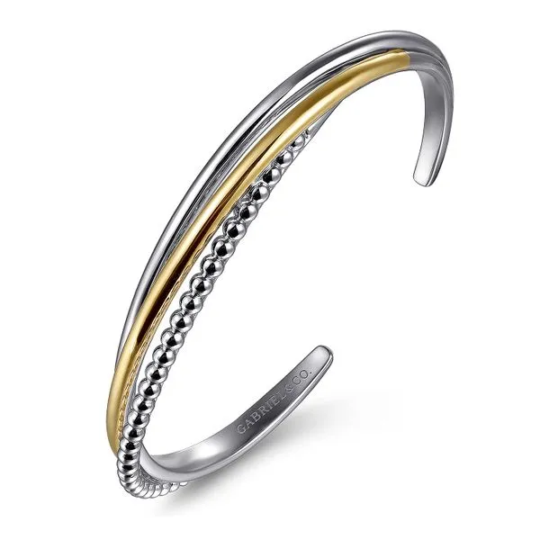 925 Sterling Silver and 14K Yellow Gold Bujukan Twisted Bangle Bracelet Image 2 Koerbers Fine Jewelry Inc New Albany, IN