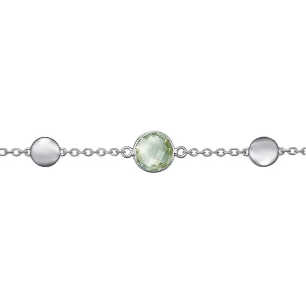 925 Sterling Silver Green Amethyst Station Bracelet Image 2 Koerbers Fine Jewelry Inc New Albany, IN