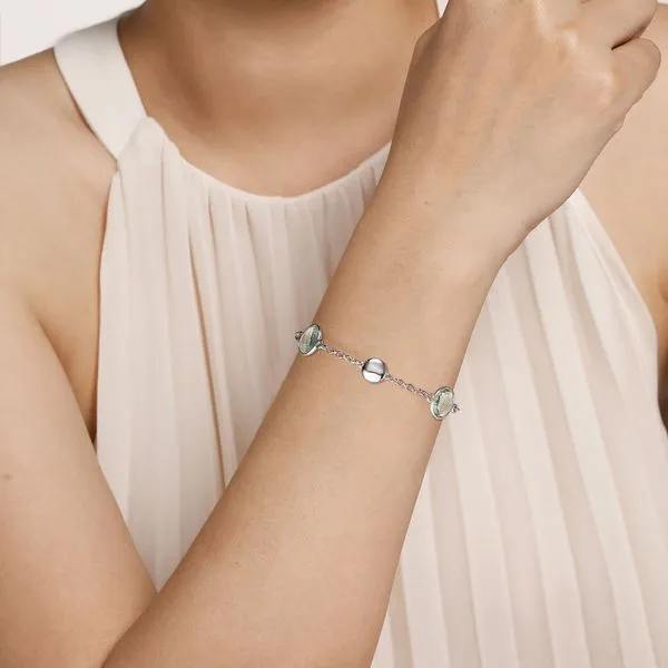 925 Sterling Silver Green Amethyst Station Bracelet Image 3 Koerbers Fine Jewelry Inc New Albany, IN