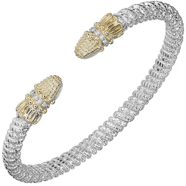 14K Yellow Gold and Sterling Silver 4mm Open Cuff Style Bracelet Koerbers Fine Jewelry Inc New Albany, IN