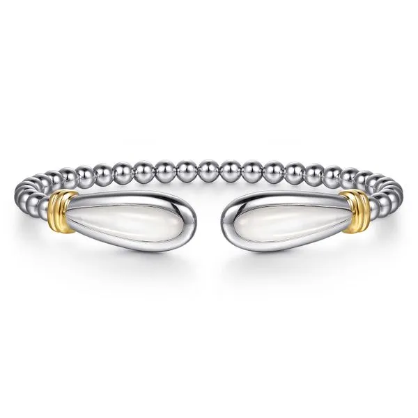 14K Yellow Gold and 925 Sterling Silver Bujukan Bangle with White Mother of Pearl Koerbers Fine Jewelry Inc New Albany, IN