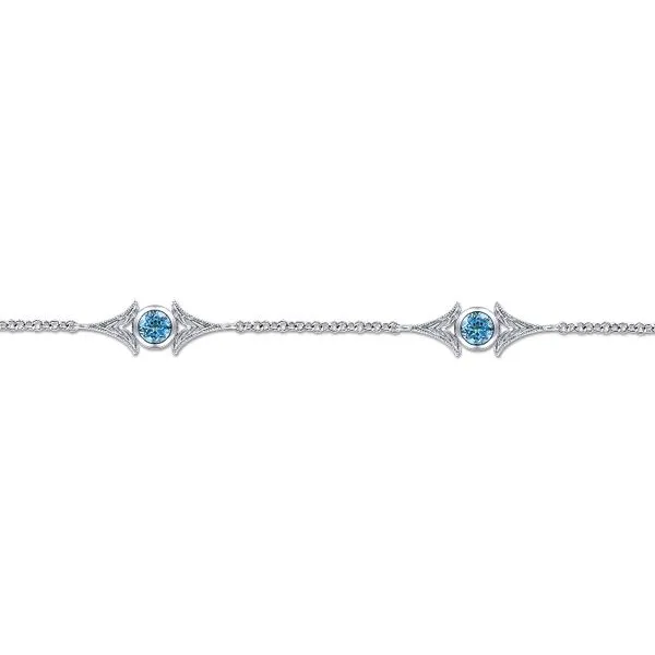 925 Sterling Silver Swiss Blue Topaz Station Bracelet Image 2 Koerbers Fine Jewelry Inc New Albany, IN