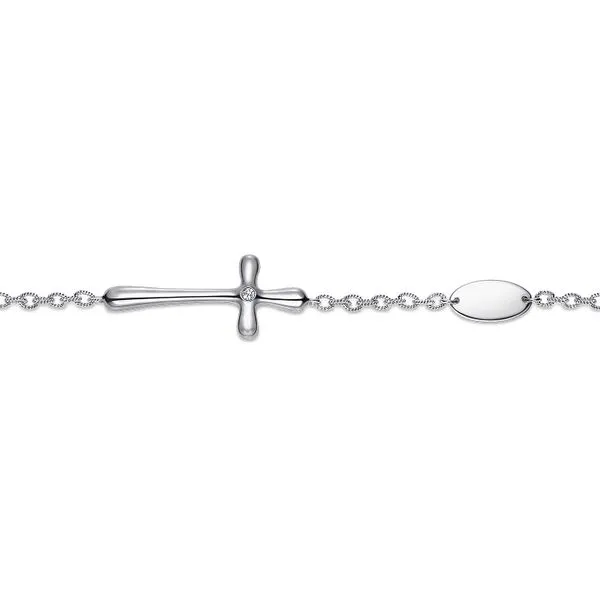 925 Sterling Silver Cross Diamond Bracelet Image 2 Koerbers Fine Jewelry Inc New Albany, IN