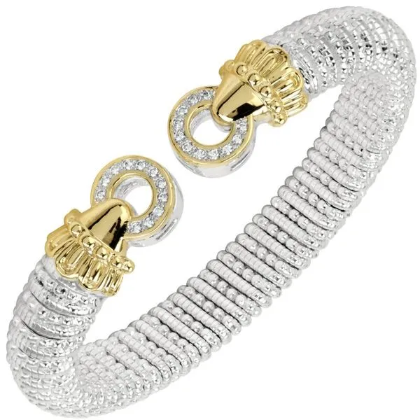 14K Yellow Gold and Sterling Silver Open Cuff Diamond Bracelet Koerbers Fine Jewelry Inc New Albany, IN