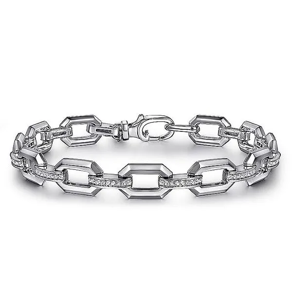 925 Sterling Silver White Sapphire Link Chain Tennis Bracelet Koerbers Fine Jewelry Inc New Albany, IN