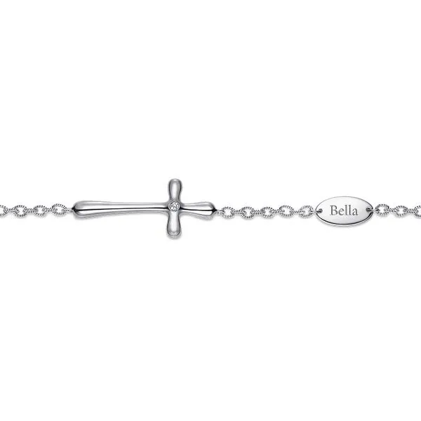 925 Sterling Silver Cross Diamond Bracelet Image 3 Koerbers Fine Jewelry Inc New Albany, IN