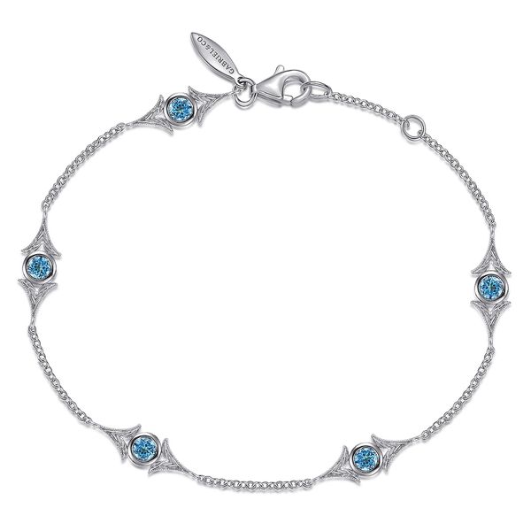 925 Sterling Silver Swiss Blue Topaz Station Bracelet Koerbers Fine Jewelry Inc New Albany, IN