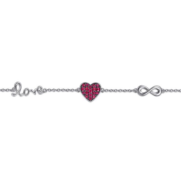 Sterling Silver Ruby Heart Love Infinity Bracelet Image 2 Koerbers Fine Jewelry Inc New Albany, IN