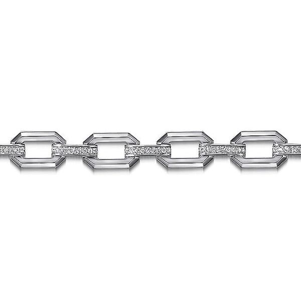 925 Sterling Silver White Sapphire Link Chain Tennis Bracelet Image 2 Koerbers Fine Jewelry Inc New Albany, IN