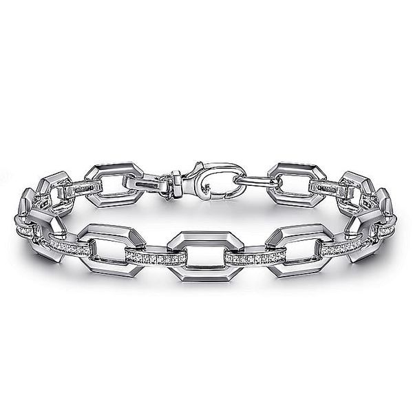 925 Sterling Silver White Sapphire Link Chain Tennis Bracelet Koerbers Fine Jewelry Inc New Albany, IN