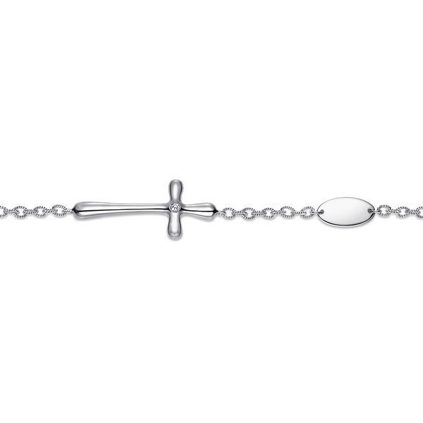 925 Sterling Silver Cross Diamond Bracelet Image 2 Koerbers Fine Jewelry Inc New Albany, IN