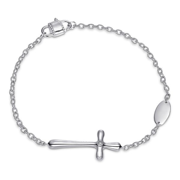 925 Sterling Silver Cross Diamond Bracelet Koerbers Fine Jewelry Inc New Albany, IN