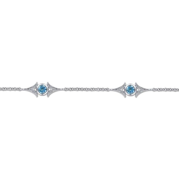 925 Sterling Silver Swiss Blue Topaz Station Bracelet Image 2 Koerbers Fine Jewelry Inc New Albany, IN