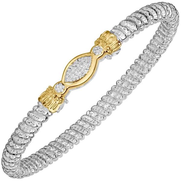 14K Yellow Gold and Sterling Silver Diamond Bangle Bracelet Koerbers Fine Jewelry Inc New Albany, IN