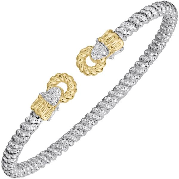 14K Yellow Gold and Sterling Silver Diamond Bangle Bracelet Koerbers Fine Jewelry Inc New Albany, IN