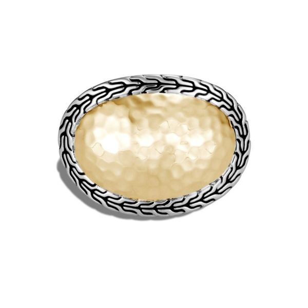 Sterling Silver and 18K Bonded Yellow Gold Classic Chain Hammered Ring Image 2 Koerbers Fine Jewelry Inc New Albany, IN