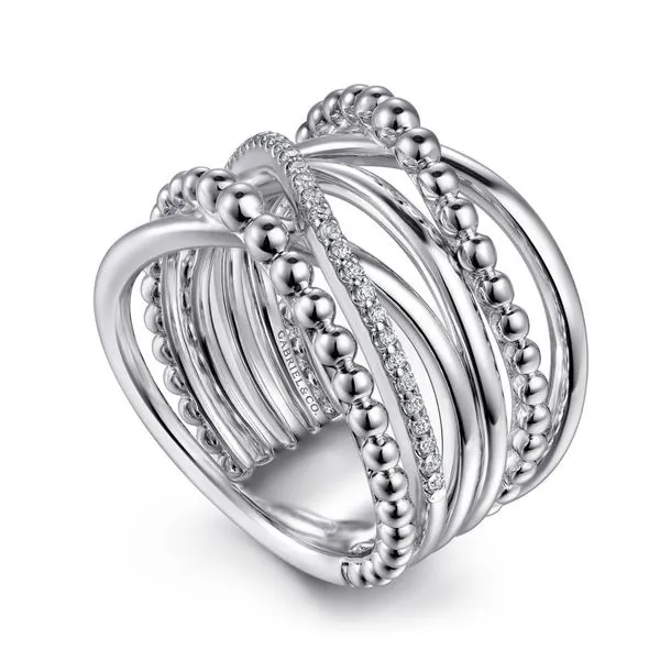925 Sterling Silver Bujuakan White Sapphire Criss Cross Ring Image 3 Koerbers Fine Jewelry Inc New Albany, IN