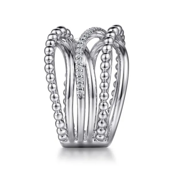 925 Sterling Silver Bujuakan White Sapphire Criss Cross Ring Image 4 Koerbers Fine Jewelry Inc New Albany, IN