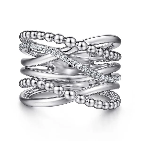 925 Sterling Silver Bujuakan White Sapphire Criss Cross Ring Koerbers Fine Jewelry Inc New Albany, IN