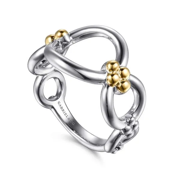 14K Yellow Gold and 925 Sterling Silver Bujukan Round Link Chain Ring Image 3 Koerbers Fine Jewelry Inc New Albany, IN