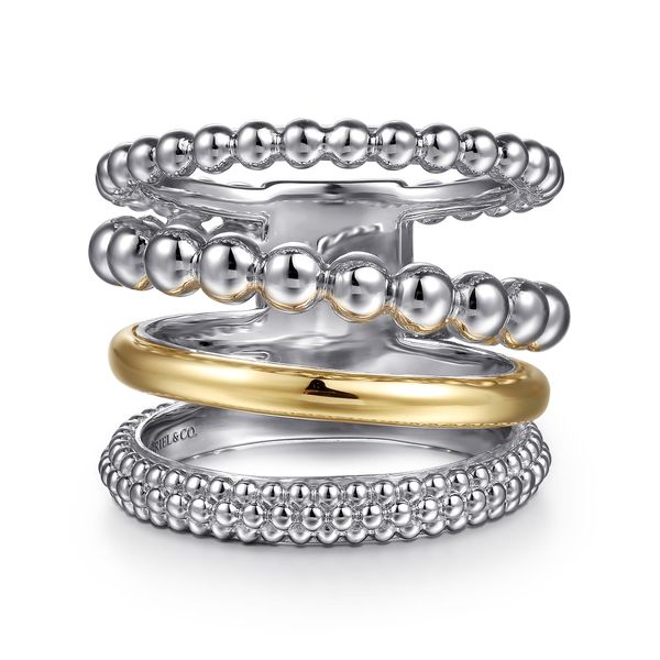 14K Yellow Gold and 925 Sterling Silver Bujukan Wide Band Ring Koerbers Fine Jewelry Inc New Albany, IN