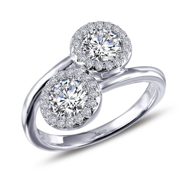 Sterling Silver Bonded with Platinum 2-Stone Halo Ring Koerbers Fine Jewelry Inc New Albany, IN