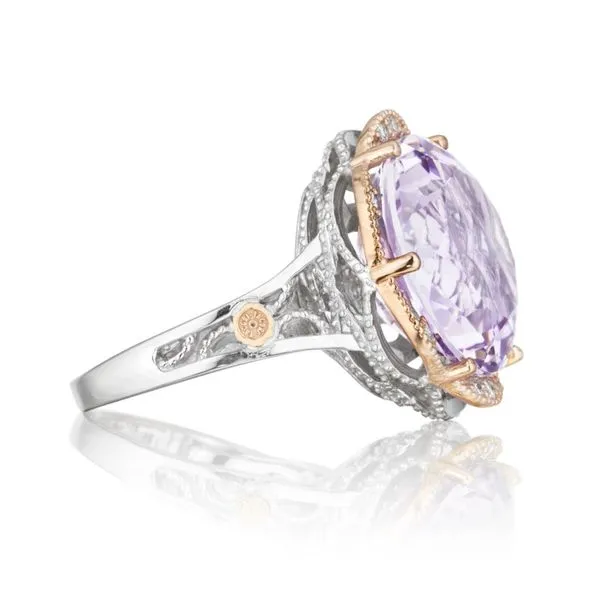 18K Rose Gold Round Amethyst and Diamond Fashion Ring Image 2 Koerbers Fine Jewelry Inc New Albany, IN