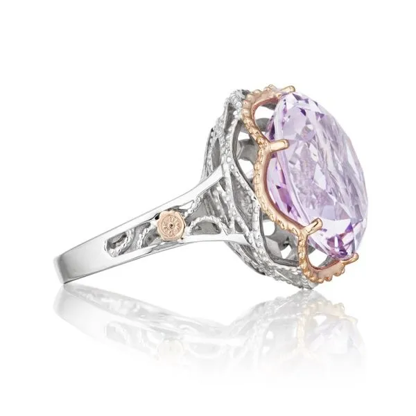 Sterling Silver and 18K Rose Gold Round Amethyst Ring Image 2 Koerbers Fine Jewelry Inc New Albany, IN