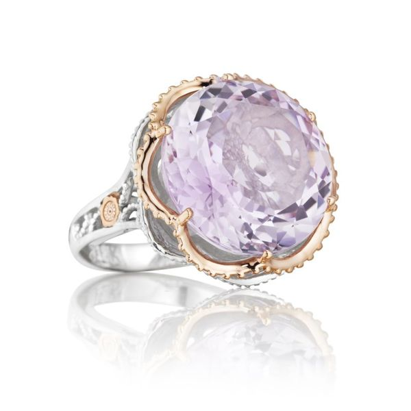 Sterling Silver and 18K Rose Gold Round Amethyst Ring Koerbers Fine Jewelry Inc New Albany, IN