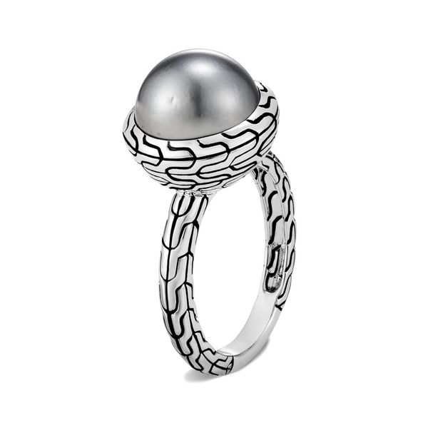Sterling Silver Classic Chain Ring with Tahitian Pearl Koerbers Fine Jewelry Inc New Albany, IN